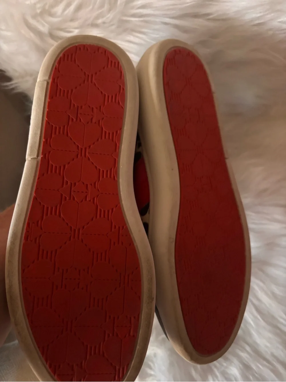 Kate Spade Black & White Floral Lace-Up Sneakers with Red and Pink Stripes